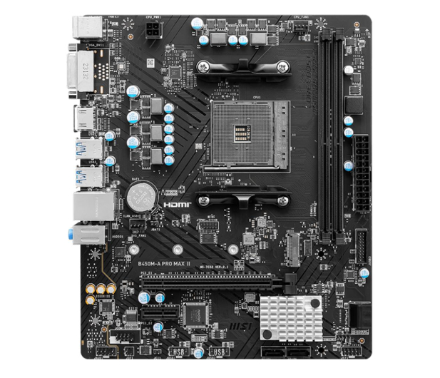 MSI Płyta główna B450M-A PRO MAX II AM4 2DDR4 DVI/HDMI mATX - 1196076 - zdjęcie 2